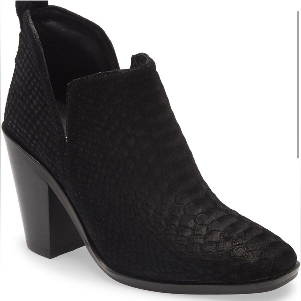 Jeffrey Campbell Rosee bootie black suede snake leather size 7.5 - Picture 2 of 12